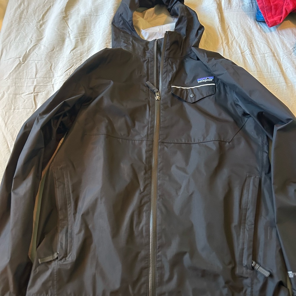 Patagonia Kids Black Waterproof Hooded Jacket